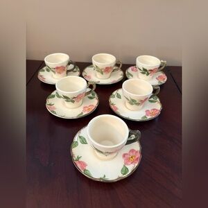 Franciscan Desert Rose- Demitasse Teacup & Saucer Set (6)